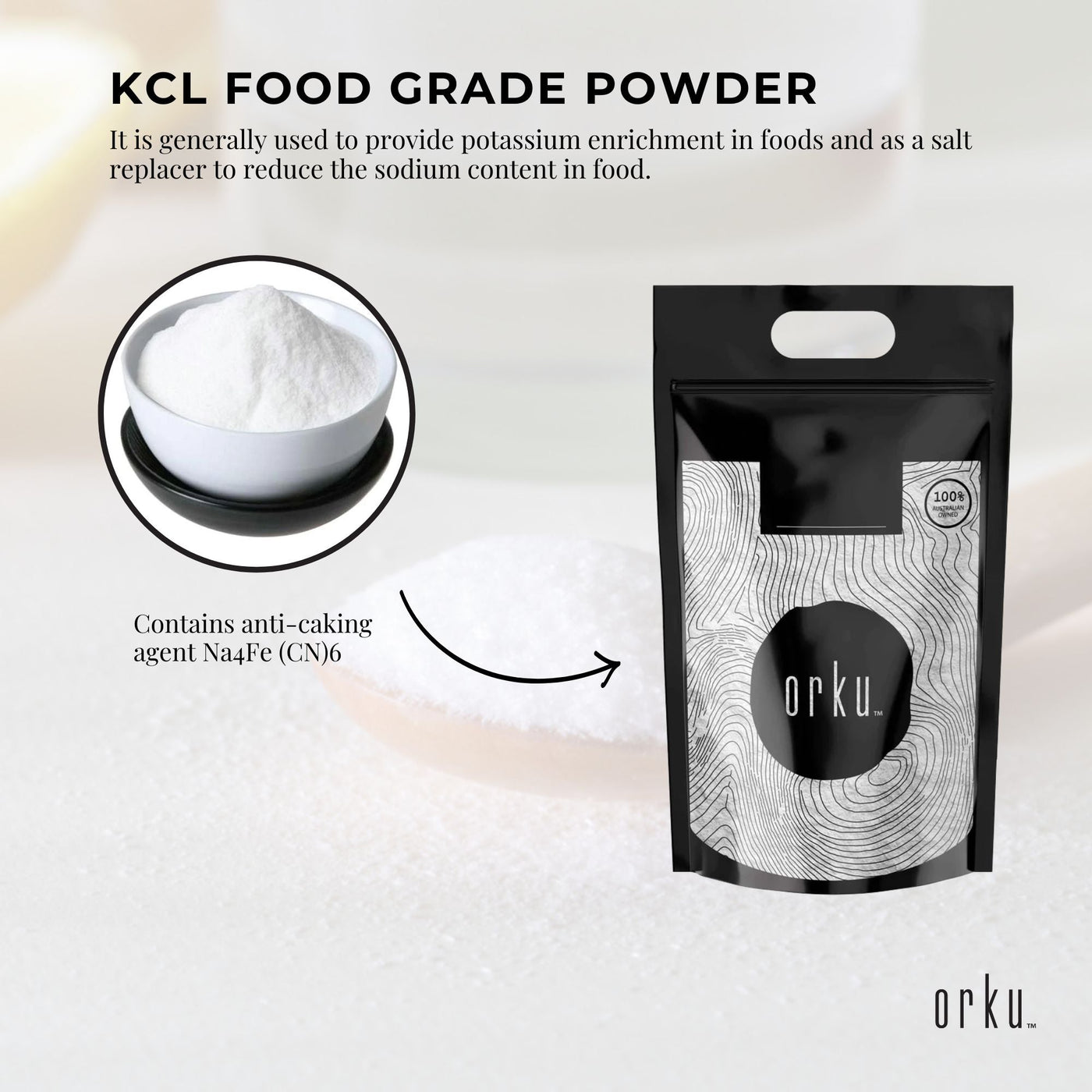 Bulk 20Kg Potassium Chloride Powder Tub - Pure KCL E508 Food Grade Supplement
