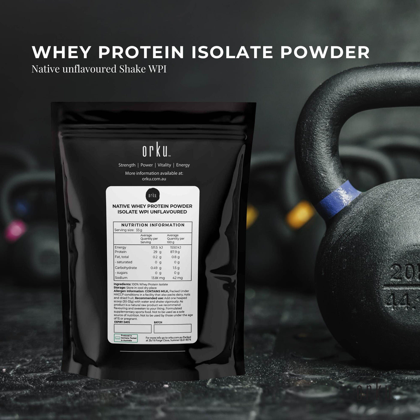 2Kg Native Unflavoured Whey Protein Isolate Powder - Shake WPI Supplement