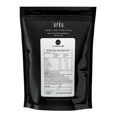 Orku 1Kg L-Citrulline Powder - Pure Amino Acid Pre-Workout Supplement