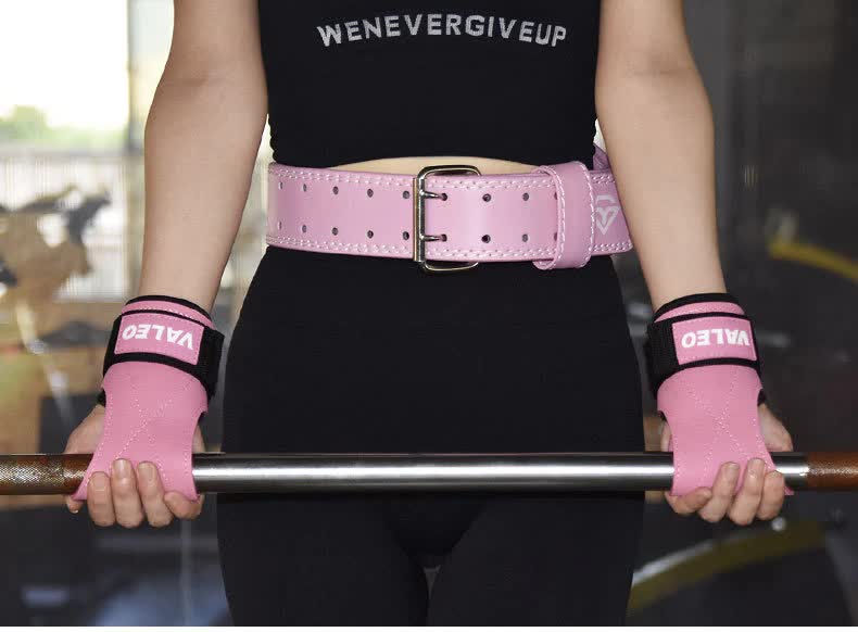 1 Pair Pink Durable Gym Palm Guard with Ultra-fiber Leather for Heavy Lifting â€“ Wrist Support Straps for Pull-ups and Deadlifts