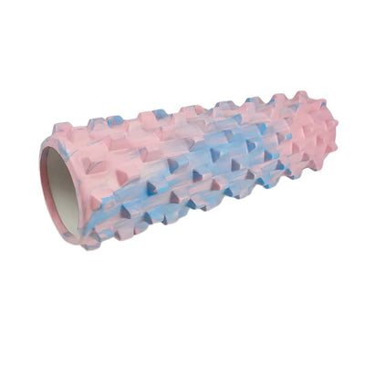Colorful Hollow Yoga Foam Roller 45cm â€“ Colorful Wolf Tooth Design Muscle Relaxation Massage Stick for Fitness and Sports