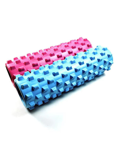 Colorful Hollow Yoga Foam Roller 45cm â€“ Colorful Wolf Tooth Design Muscle Relaxation Massage Stick for Fitness and Sports