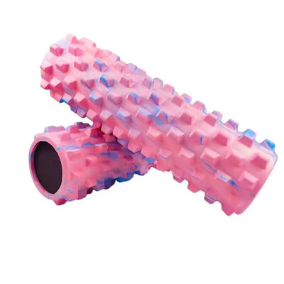 Colorful Hollow Yoga Foam Roller 45cm â€“ Colorful Wolf Tooth Design Muscle Relaxation Massage Stick for Fitness and Sports