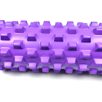 Rose Red Solid Yoga Foam Roller 45cm - Colorful Wolf Tooth Design Muscle Relaxation Massage Stick for Fitness and Sports